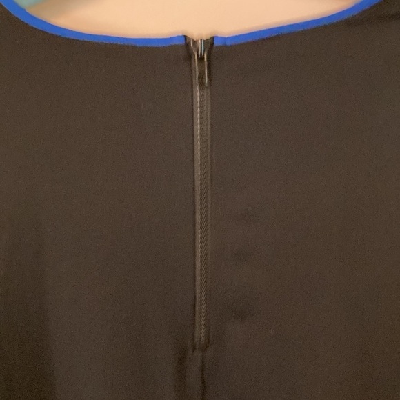 Black knit dress with back zipper and royal blue trim. - Picture 3 of 3